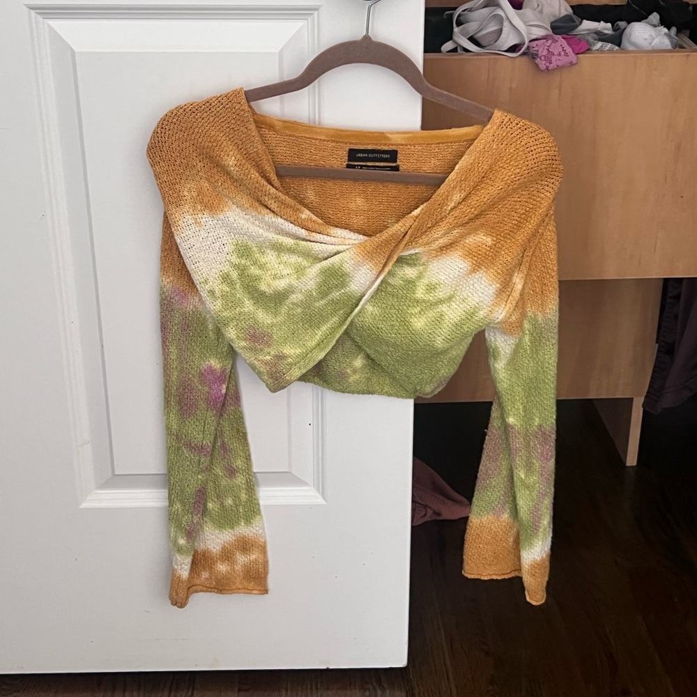 Urban Outfitters Multi Color Cropped Long Sleeve